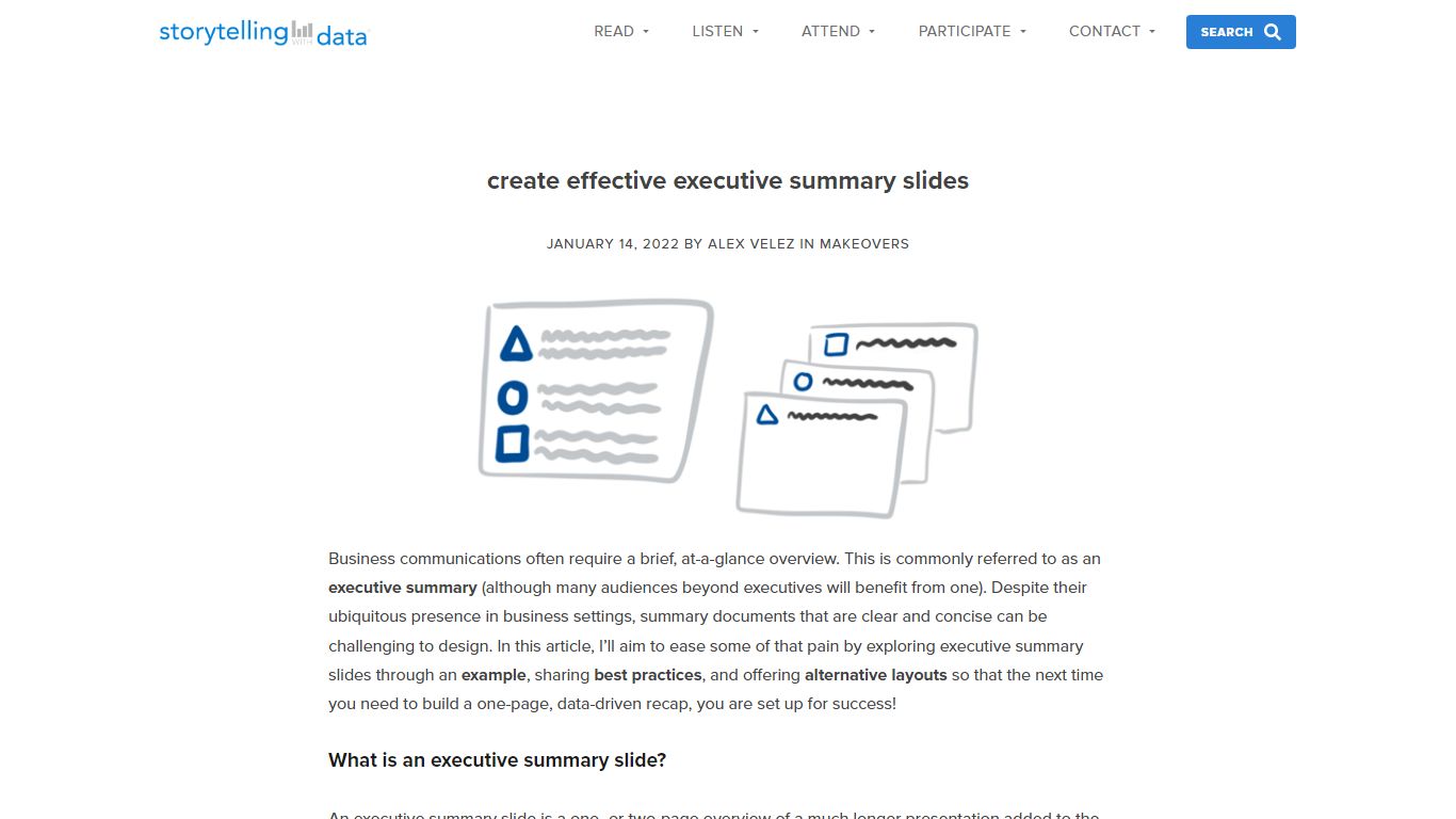 How to create an executive summary slide - storytelling with data